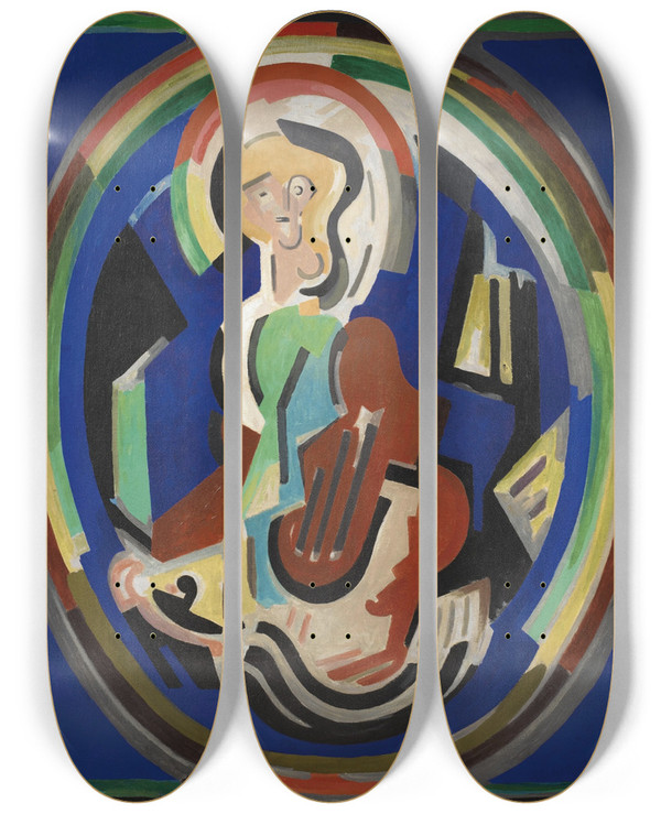 Triptych art skateboard deck of Albert Gleizes Figure En Gloire by Albert Gleizes (1881-1953)