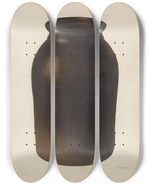 Triptych art skateboard deck of Nicholas Amantea Jar_6 by Nicholas Amantea (1900-1978)