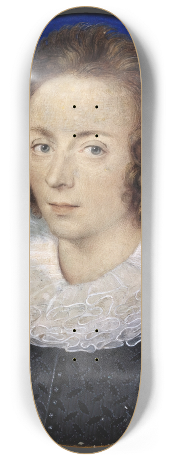 Isaac Oliver - Portrait of a Young Gentleman 8.25 inch art skate deck