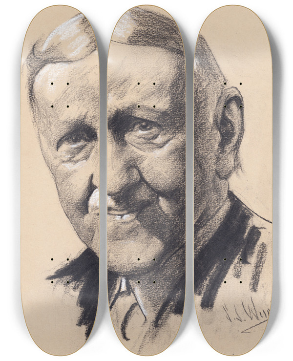 Triptych art skateboard deck of Samuel Johnson Woolf William Hartman Woodin by Samuel Johnson Woolf (1880-1948)