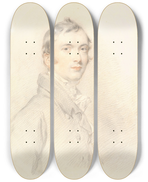 Triptych art skateboard deck of Sir Thomas Lawrence Benjamin Rouse Junior by Sir Thomas Lawrence (1769-1830)