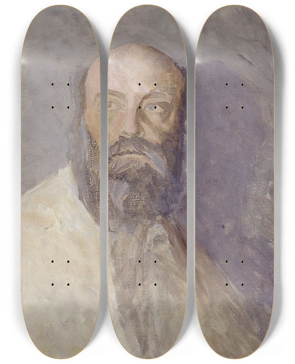 Triptych art skateboard deck of Richard Bergh Gustav Frding by Richard Bergh (1858-1919)