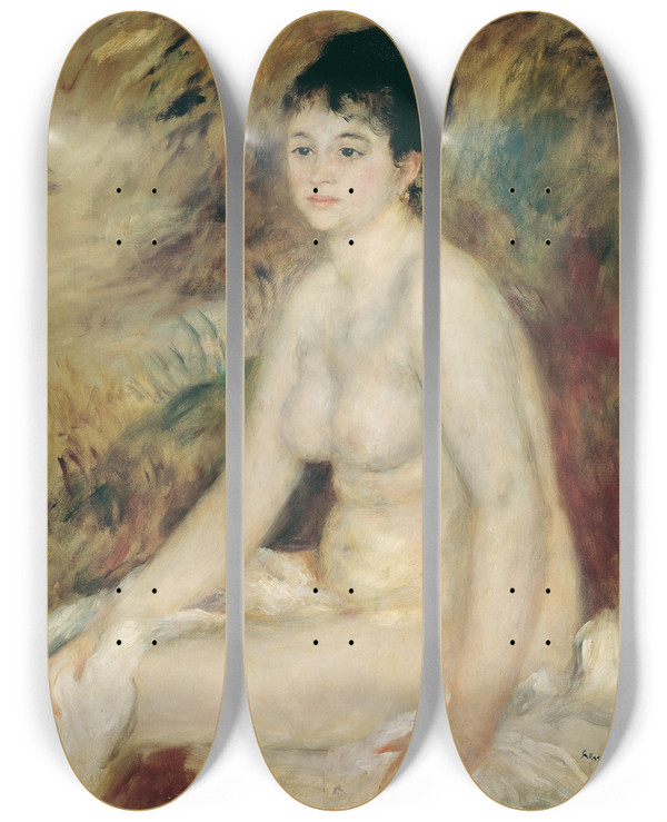 Triptych art skateboard deck of Pierreauguste Renoir Nach Dem Bade by Pierre-Auguste Renoir (1841-1919)