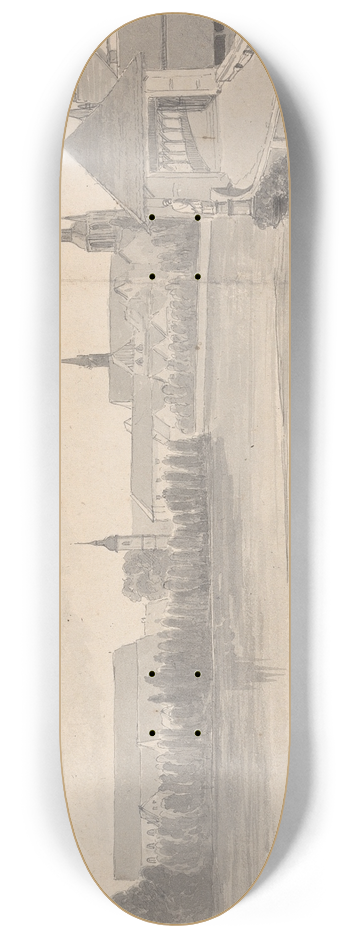 Isaac Weld - Village on a Lake 8.25 inch art skate deck