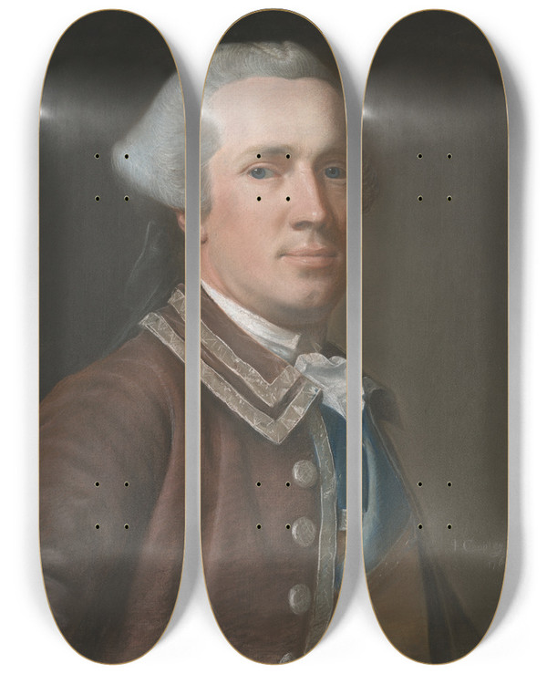 Triptych art skateboard deck of John Singleton Copley John Temple by John Singleton Copley (1738-1815)