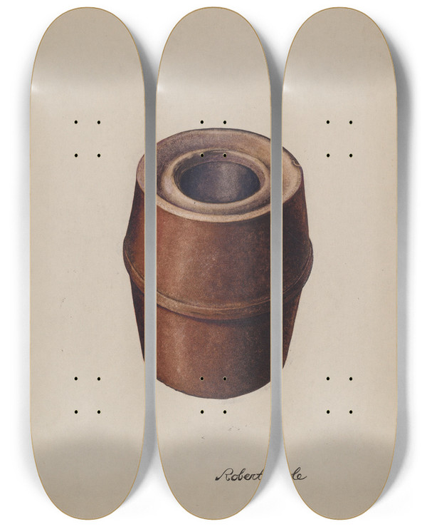 Triptych art skateboard deck of Robert Cole Large Fruit Jar by Robert Cole