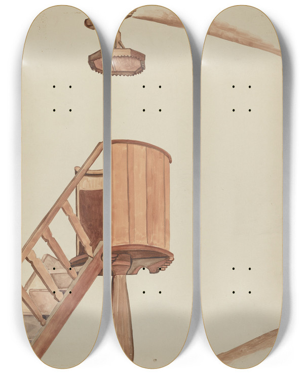 Triptych art skateboard deck of E Boyd Pulpit by E Boyd (20-)