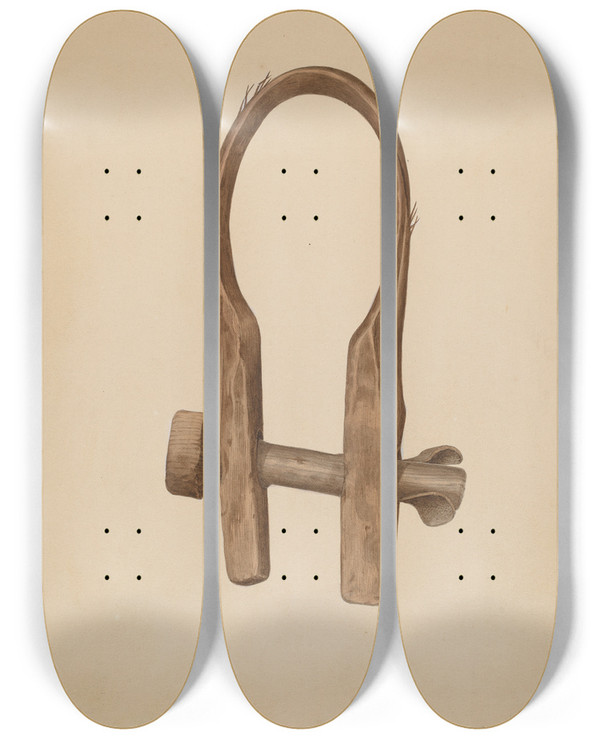 Triptych art skateboard deck of William Frank Cleaver by William Frank