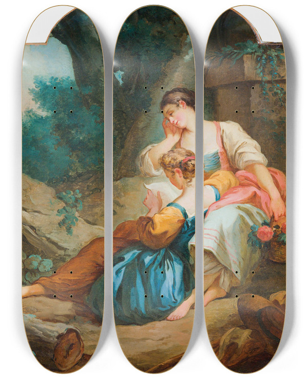 Triptych art skateboard deck of French School Lecole De Lamiti by French School (16-19-)