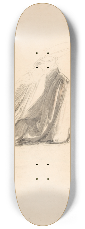Isidore Pils - Drapery Study for Sainte Clotilde 8.25 inch art skate deck