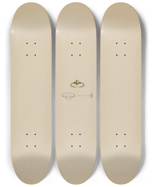Triptych art skateboard deck of Michael Fenga Mourning Ring_2 by Michael Fenga (20-)