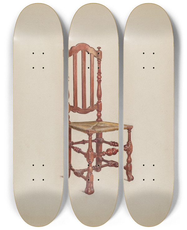 Triptych art skateboard deck of Florence Choate Side Chair_2 by Florence Choate