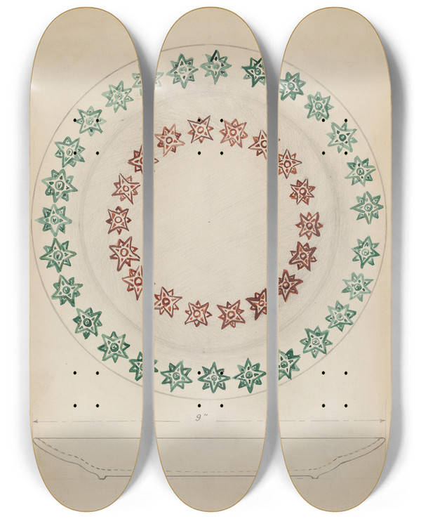 Triptych art skateboard deck of Albert Eyth Plate_4 by Albert Eyth (20-)