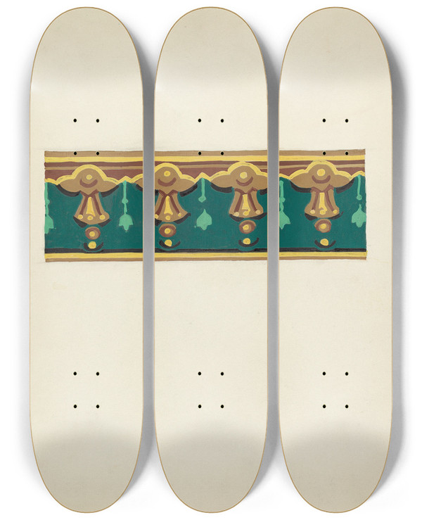 Triptych art skateboard deck of John Garay Wallpaper Border_2 by John Garay