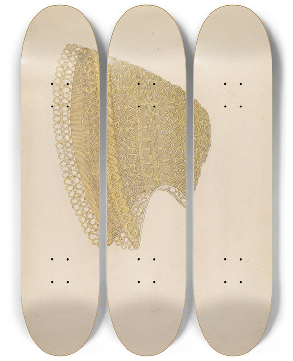 Triptych art skateboard deck of Doris Beer Bonnet_2 by Doris Beer