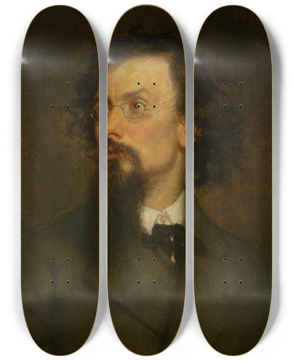 Triptych art skateboard deck of George Peter Alexander Healy George Inness by George Peter Alexander Healy (1813-1894)