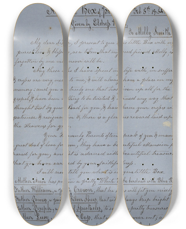 Triptych art skateboard deck of American 20Th Century Shaker Visionary Image_4 by American 20Th Century