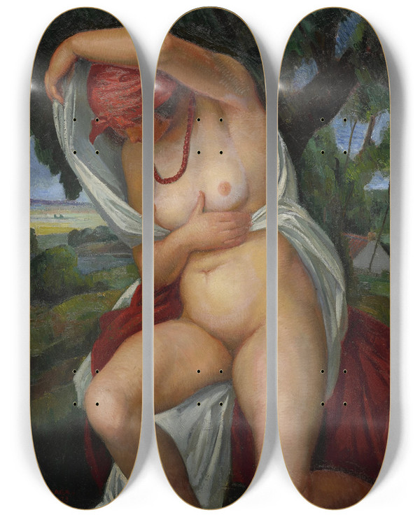 Triptych art skateboard deck of Ngel Zrraga Lt by ngel Zrraga (1886-1946)