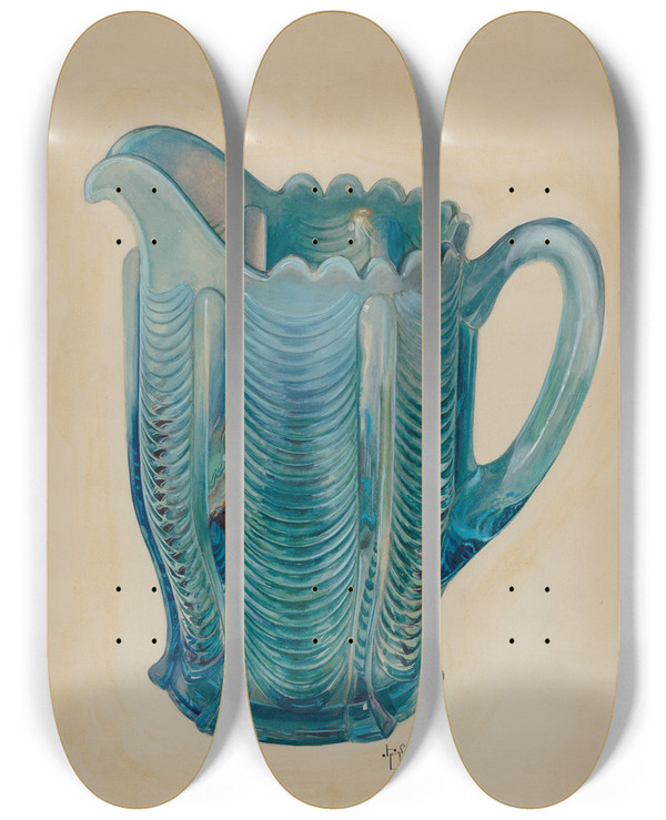 Triptych art skateboard deck of Ralph Atkinson Water Pitcher by Ralph Atkinson (20-)