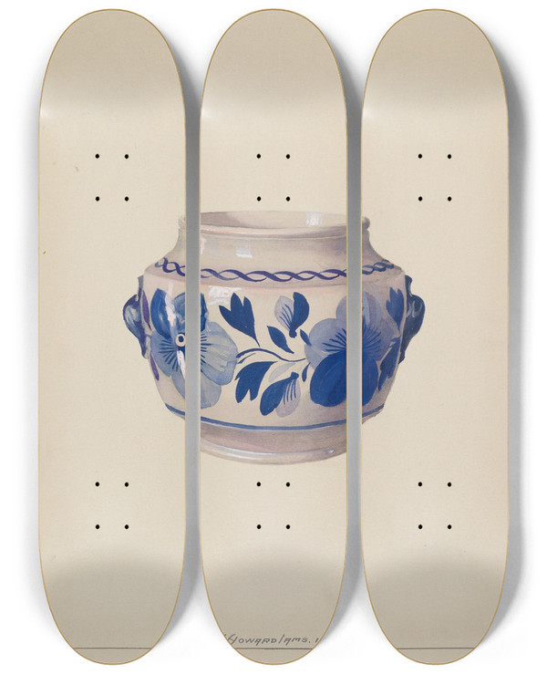 Triptych art skateboard deck of J Howard Iams Sugar Bowl by J Howard Iams (20-)