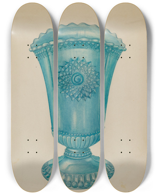 Triptych art skateboard deck of Gertrude Lemberg Vase_2 by Gertrude Lemberg (20-)