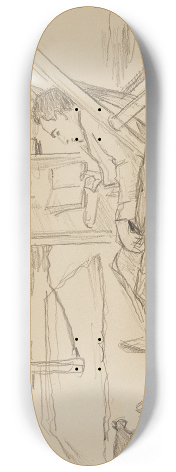 Ivan Ivanec - mczyzna na leaku pord uli w pasiece. 8.25 inch art skate deck