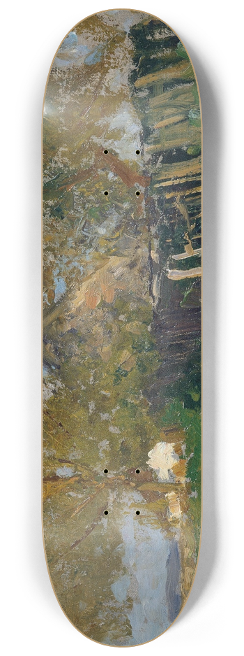 Alfred Zoff - Dorfstrae mit Gehft unter Bumen 8.25 inch art skate deck