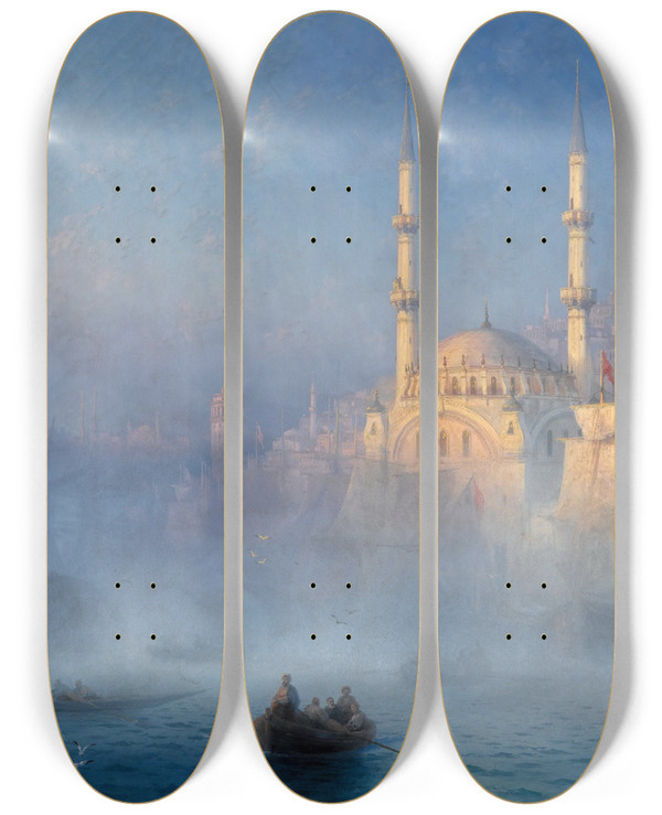Triptych art skateboard deck of Vasily Vereshchagin Ivan Aivazovsky by Vasily Vereshchagin (1842-1904)