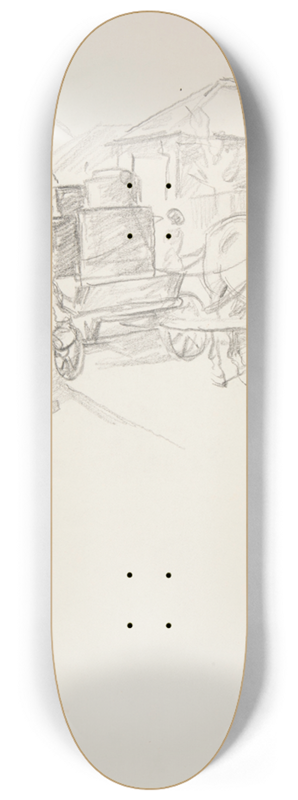 Ivan Ivanec - Scena przesiedlenia  zaadunek rzeczy na jednokonny wz stojcy na ulicy miasteczka 8.25 inch art skate deck