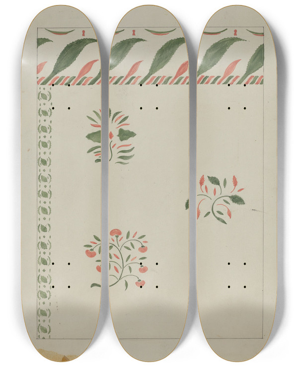 Triptych art skateboard deck of Ray Holden Stencilled Wall_6 by Ray Holden