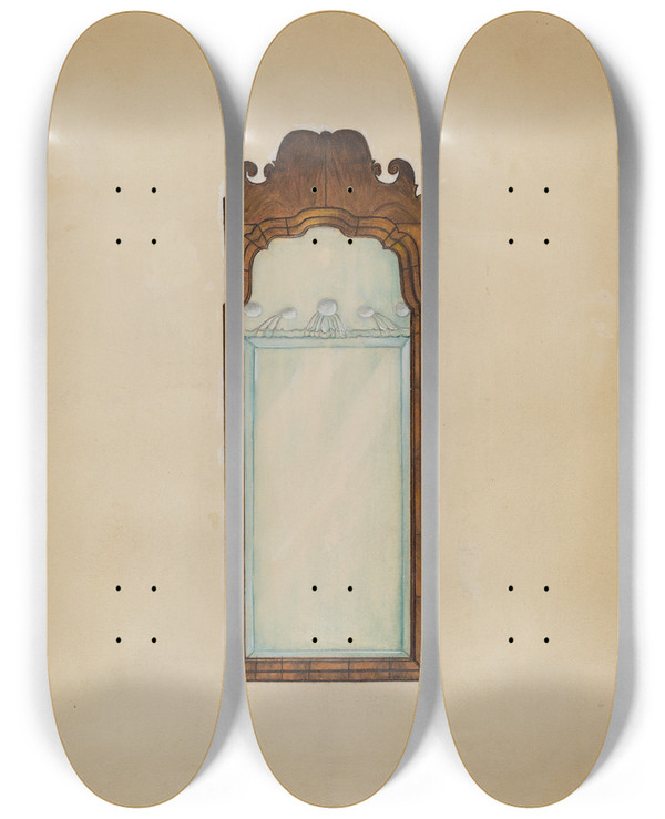 Triptych art skateboard deck of Harold Smith Mirror by Harold Smith