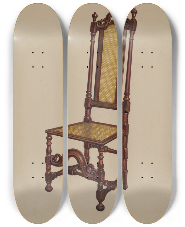 Triptych art skateboard deck of Harry Eisman Side Chair_2 by Harry Eisman