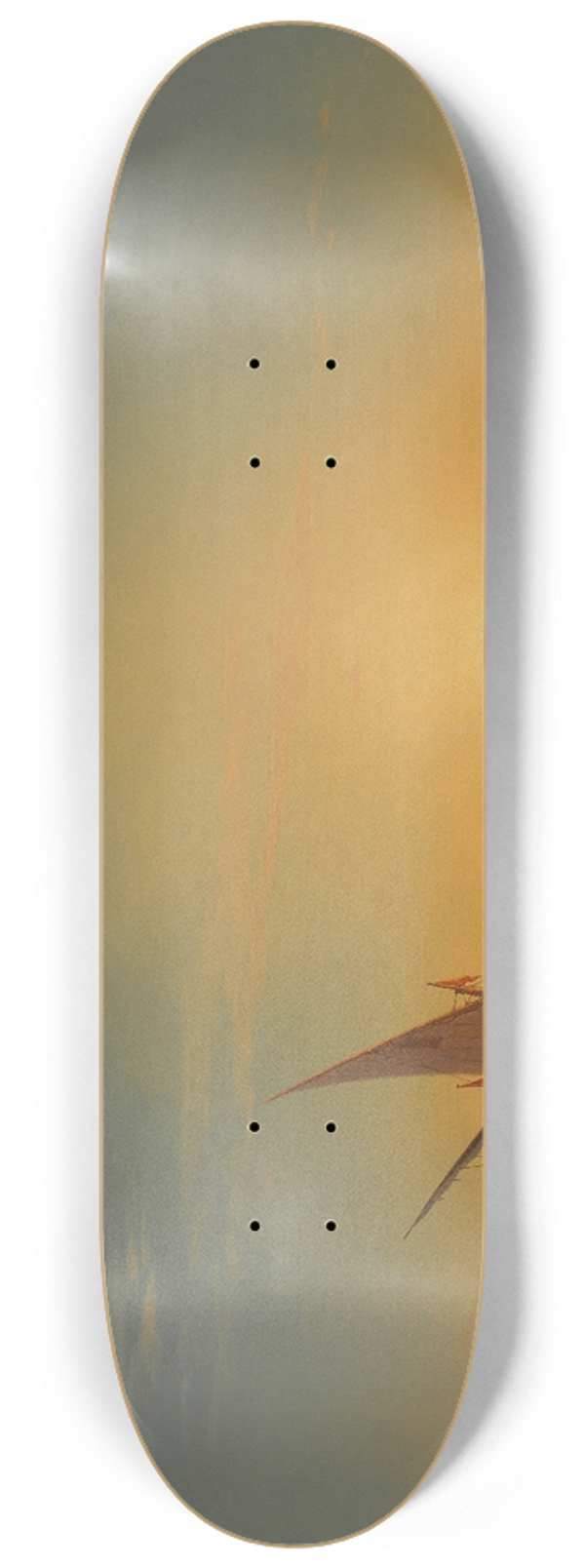 Ivan Konstantinovich Aivazovsky - Sunset Over Ischia 8.25 inch art skate deck