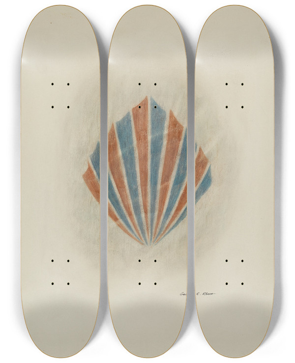 Triptych art skateboard deck of George E Rhone Wall Painting_3 by George E Rhone