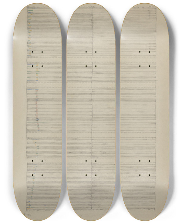 Triptych art skateboard deck of American 20Th Century Textile_11 by American 20Th Century