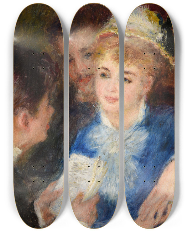 Triptych art skateboard deck of Pierreauguste Renoir La Lecture Du Rle by Pierre-Auguste Renoir (1841-1919)