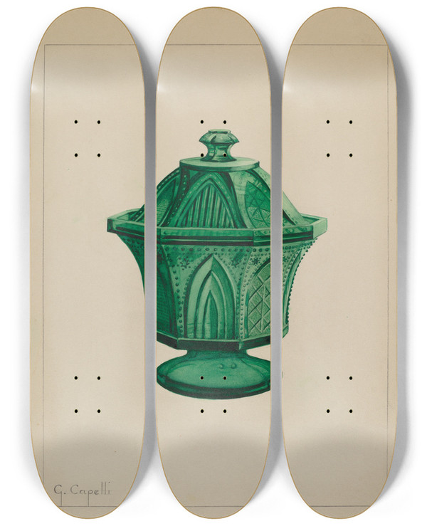 Triptych art skateboard deck of Giacinto Capelli Sugar Bowl_1 by Giacinto Capelli (20-)