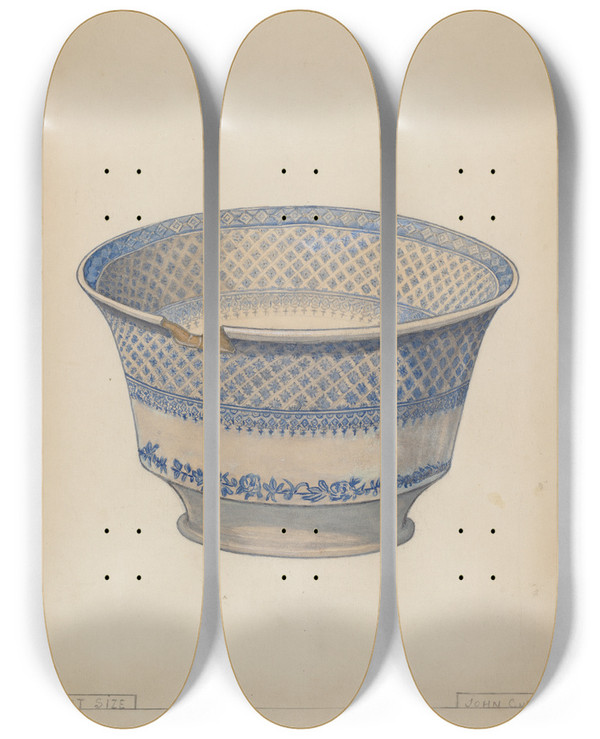 Triptych art skateboard deck of John Cutting Bowl_2 by John Cutting