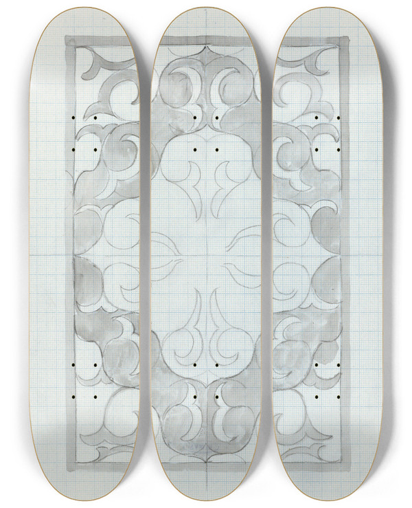 Triptych art skateboard deck of Carel Adolph Lion Cachet Decoratief Ontwerp_3 by Carel Adolph Lion Cachet (1864-1945)