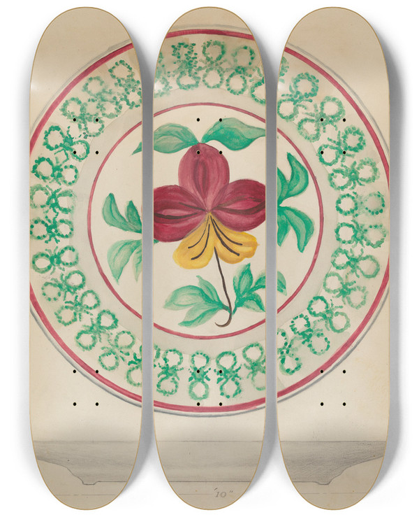 Triptych art skateboard deck of Albert Eyth Plate_3 by Albert Eyth (20-)