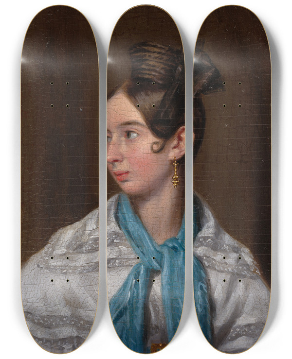 Triptych art skateboard deck of Pieter Christoffel Wonder Elisa Pearson Playter by Pieter Christoffel Wonder (1780-1852)