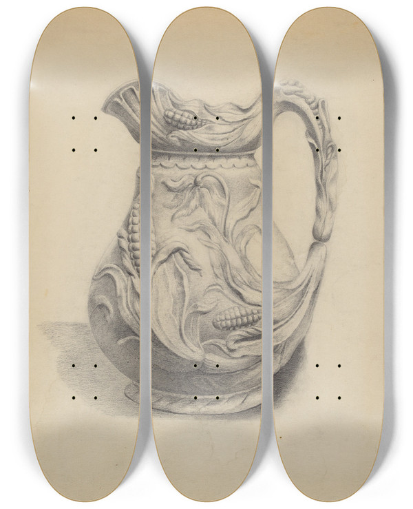 Triptych art skateboard deck of Louis Annino Pitcher_1 by Louis Annino