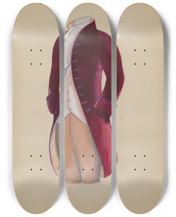 Triptych art skateboard deck of Charles Criswell Mans Suit_2 by Charles Criswell