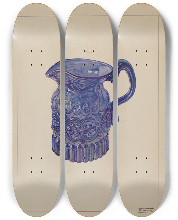 Triptych art skateboard deck of Frank Fumagalli Cream Pitcher_1 by Frank Fumagalli (20-)