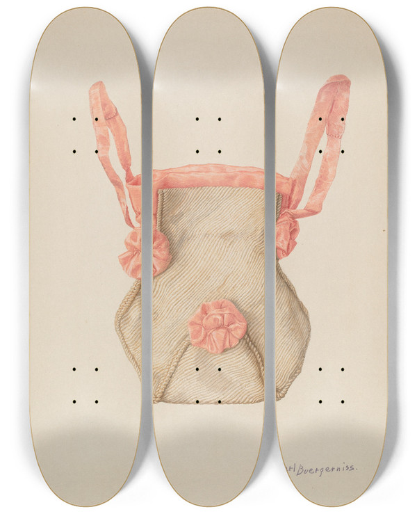 Triptych art skateboard deck of Carl Buergerniss Handbag_2 by Carl Buergerniss (20-)