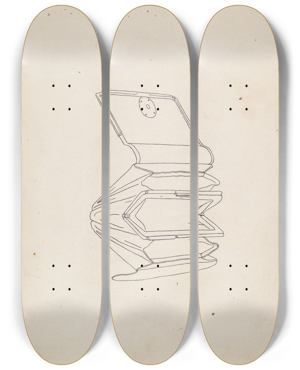Triptych art skateboard deck of Isidore Steinberg Purse_2 by Isidore Steinberg (20-)