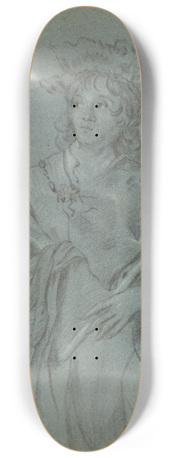 Jacob Adriaensz Backer - A Young Man with a Fur Hat Holding a Staff 8.25 inch art skate deck