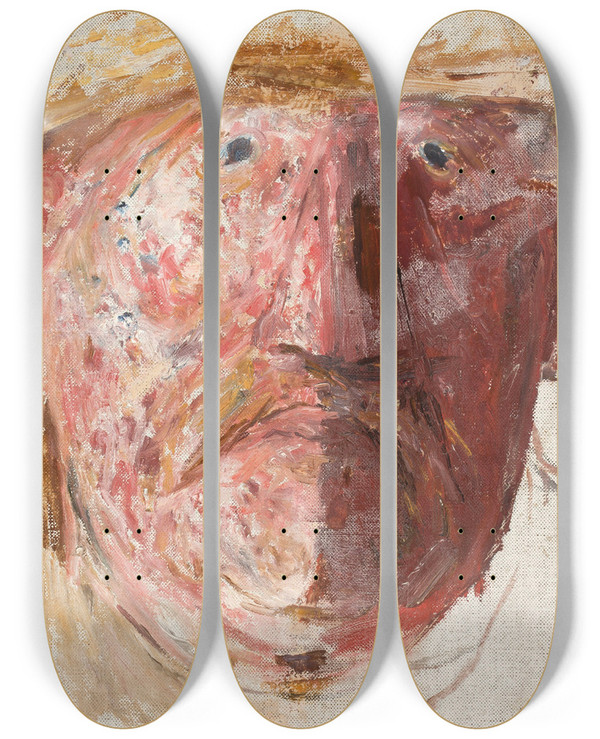 Triptych art skateboard deck of Tadeusz Makowski Gowa Mska by Tadeusz Makowski (1882-1932)