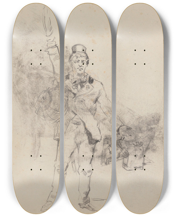 Triptych art skateboard deck of James Ensor Copy After Grvin_2 by James Ensor (1860-1949)