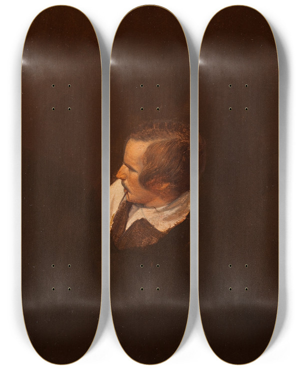 Triptych art skateboard deck of Wilhelm Bendz Eduard Schleich The Elder by Wilhelm Bendz (1804-1832)